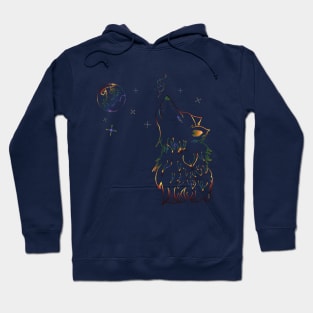 Howling wolf line art Hoodie